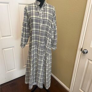 Chic Plaid Long Sleeve Dress